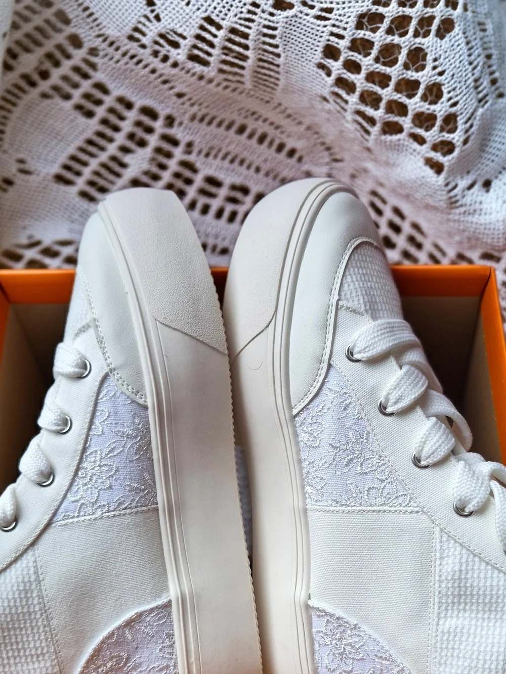 Rocket Dog White Lace Platform Sneakers